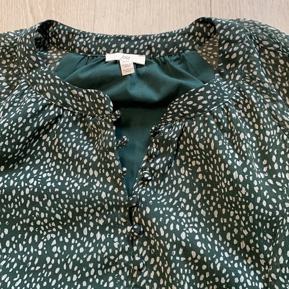 Joie L Arctic Animal Spot Polka Dot Midi Long Balloon Sleeve Summer Sheer Dress - Picture 13 of 13